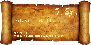 Teleki Szibilla névjegykártya